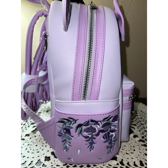Loungefly Minnie Mouse Wisteria Ears Floral Scented Mini Backpack Ears - Picture 4 of 8